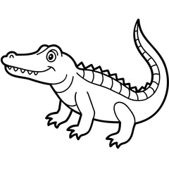 Crocodile line art vector