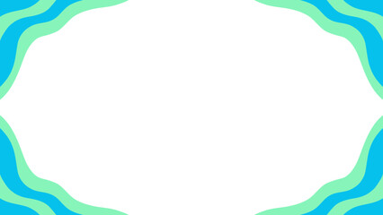 Frame abstract background with blue green waves