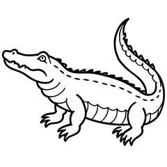 Crocodile line art vector