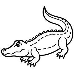Crocodile line art vector