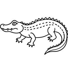 Crocodile line art vector