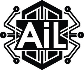 The ail logo represents artificial intelligence with a modern, geometric design, isolated on white background