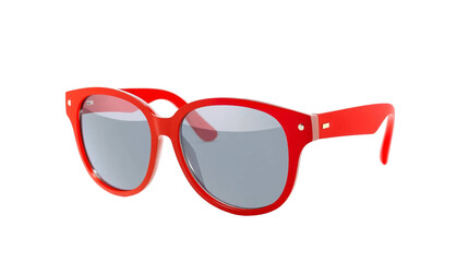 Sunglasses with red frames isolated on transparent background