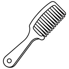 Hairbrush or comb line art vector