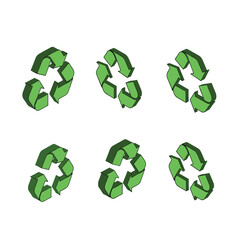 Obraz premium Green recycling arrows isolated on white background representing sustainability and eco-friendly practices