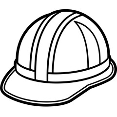 Hard Hat line art vector