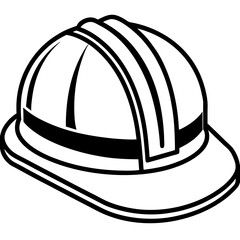 Hard Hat line art vector