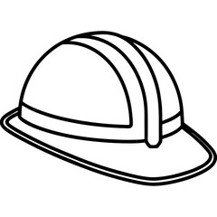 Hard Hat line art vector