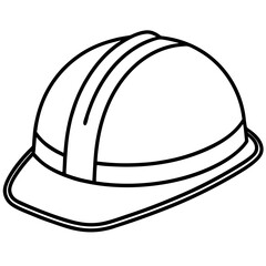 Hard Hat line art vector