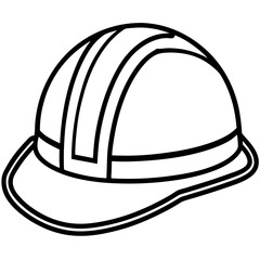 Hard Hat line art vector