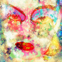  peinture portrait, PNG fond transparent