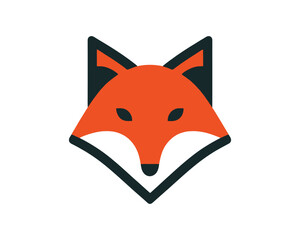 Obraz premium Minimalist fox head vector logo design