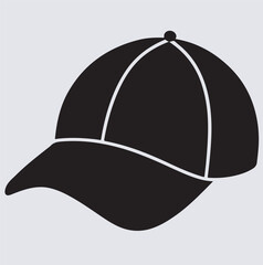 simple outline of a baseball cap silhouette vector art illustration