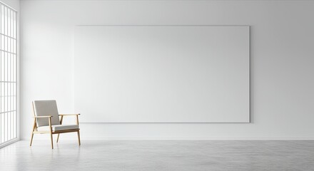  Minimalist Interior with Blank Wall for Mockup