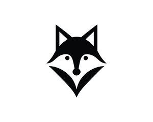 Bold Geometric fox head logo vector illustration