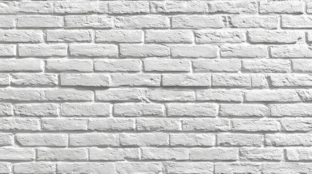 White Brick Wall with Textured Surface and Modern Style for Interior Design
