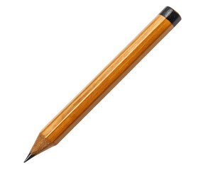 Natural wooden pencil with metallic eraser, minimalistic writing tool for drawing, sketching, and note-taking, school or office supply isolated on transparent background