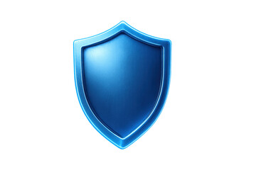 Blue shield protecting on transparent background providing security and safety