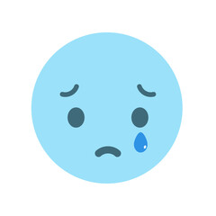 涙を流して泣いている悲しい顔の絵文字 - 困る･心配･トラブルなどのイメージのアイコン･イラスト素材