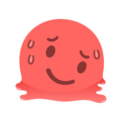 引きつった笑顔で溶けている絵文字｜暑さや夏バテ、プレッシャーや焦っているイメージのアイコン･イラスト