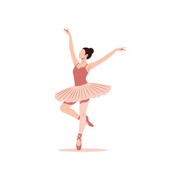 Graceful ballerina performing a ballet dance, arms raised, wearing a tutu.