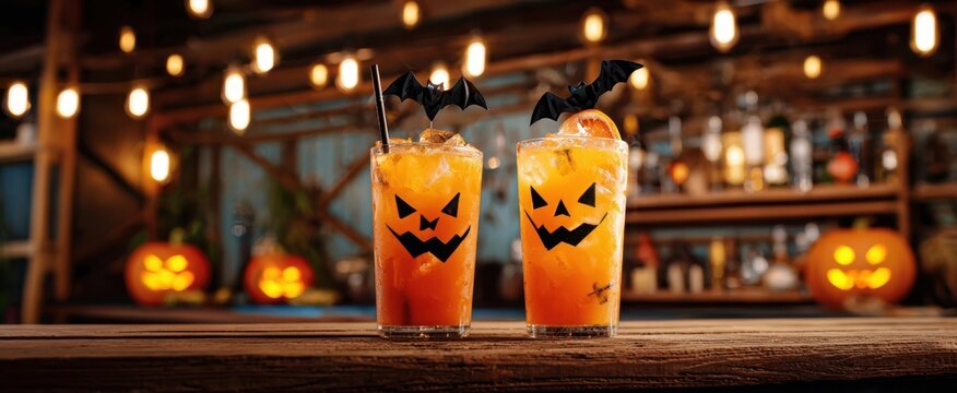 The Halloween Cocktails with Bats and Pumpkins for Spooky Celebrations