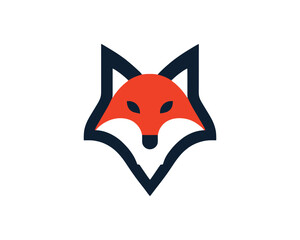 Modern minimalist fox head vector logo illustration
