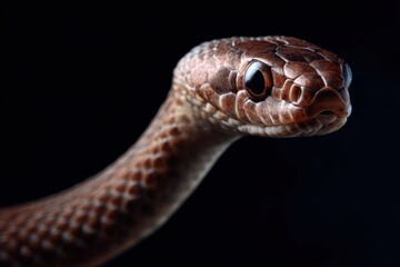 Fototapeta premium Captivating close-up of a serpent studio setting animal photography dark background macro view nature concept
