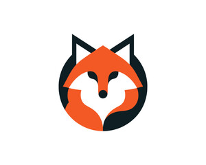Abstract geometric fox vector logo abstract
