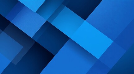 Geometric abstract background with overlapping blue rectangles and squares pattern