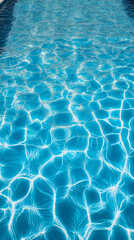 Crystal Clear Water Reflections in Swimming Pool with Bright Blue Surface and Sunlight Patterns
