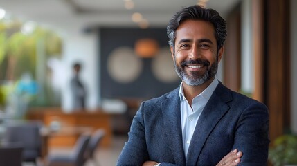 Fototapeta premium Confident CEO smiling during a business meeting