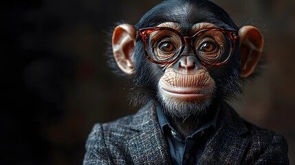 Curious primate in a business suit