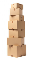 Obraz premium Stacked cardboard boxes, organized and ready for storage or shipping, convey sense of order and efficiency in logistics