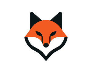 Obraz premium Geometric fox head logo design in modern minimalist style