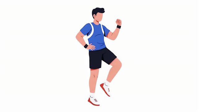 Man Performing an Energetic Aerobic Exercise