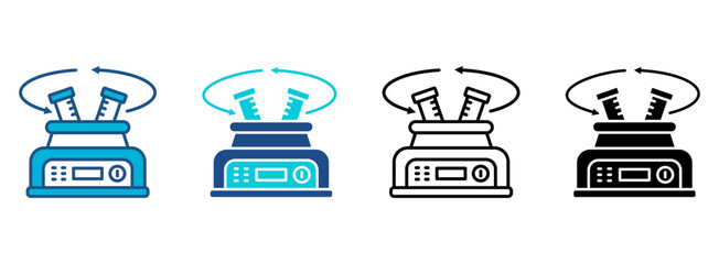 Centrifuge Icon Set With Multiple Styles. Vector Illustration