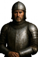 Naklejka premium Medieval Knight in Chainmail Armour
