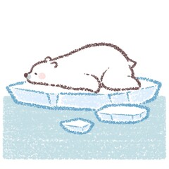 氷の上で眠るシロクマ