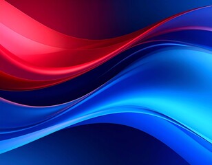 Naklejka premium Abstract wavy curves in red and blue