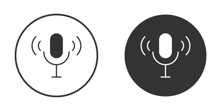 Voice recording icon flat pictogram for web. Symbol, logo illustration. Vector graphics