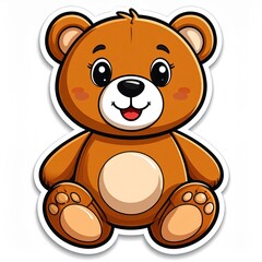 Obraz premium Cute Brown Teddy Bear Sitting
