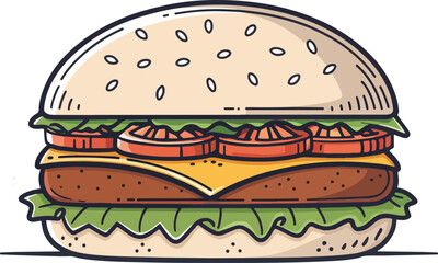 Burger vector design, Burger logo and icon vector design,  Set of Burger illustration vector design