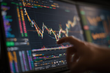 AI predicting market trends on trading screen