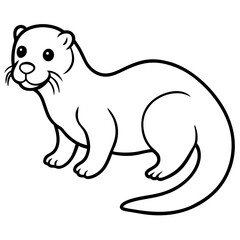 Simple Otter Line Sketch