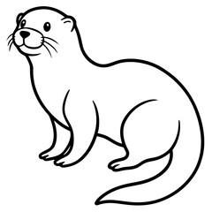 Simple Otter Line Sketch