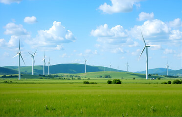 Scenery of Grassland Wind Power Plant
