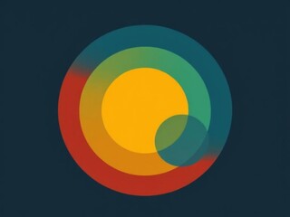 Obraz premium Composition of Geometric Circles in Flat Colours
