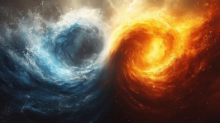 Water and fire abstract design