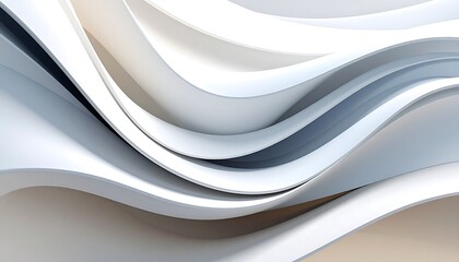 Obraz premium Abstract white and grey wavy design